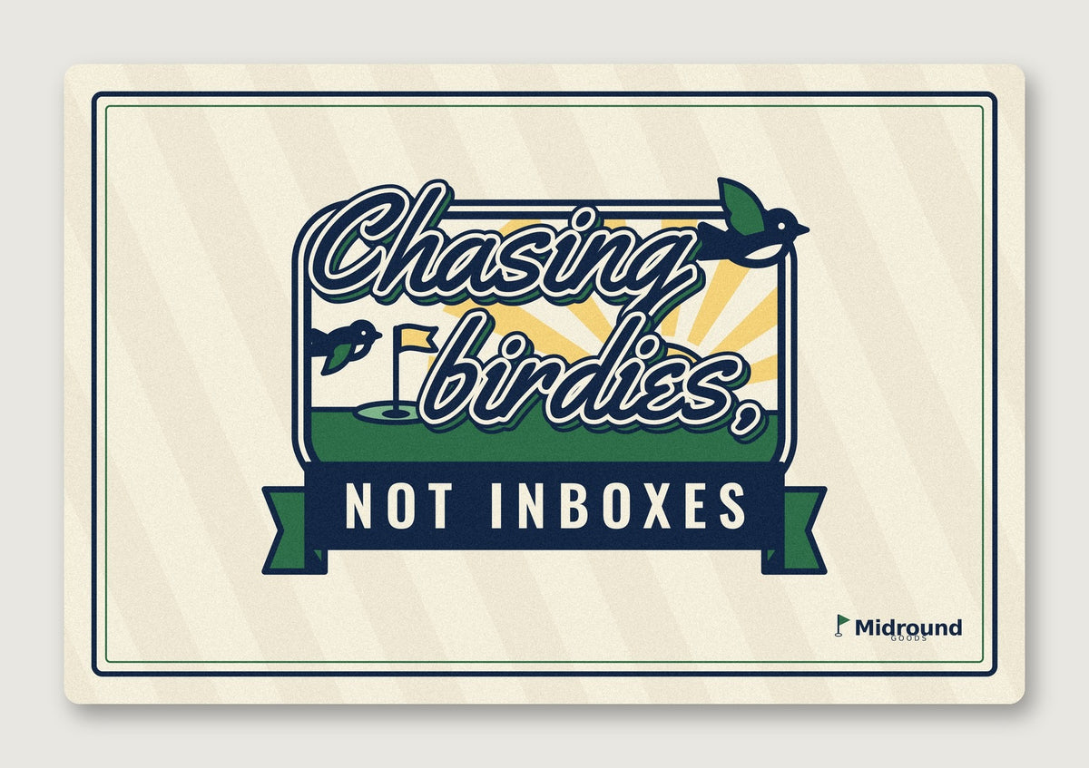 Golf Towel, Chasing birdies, not inboxes